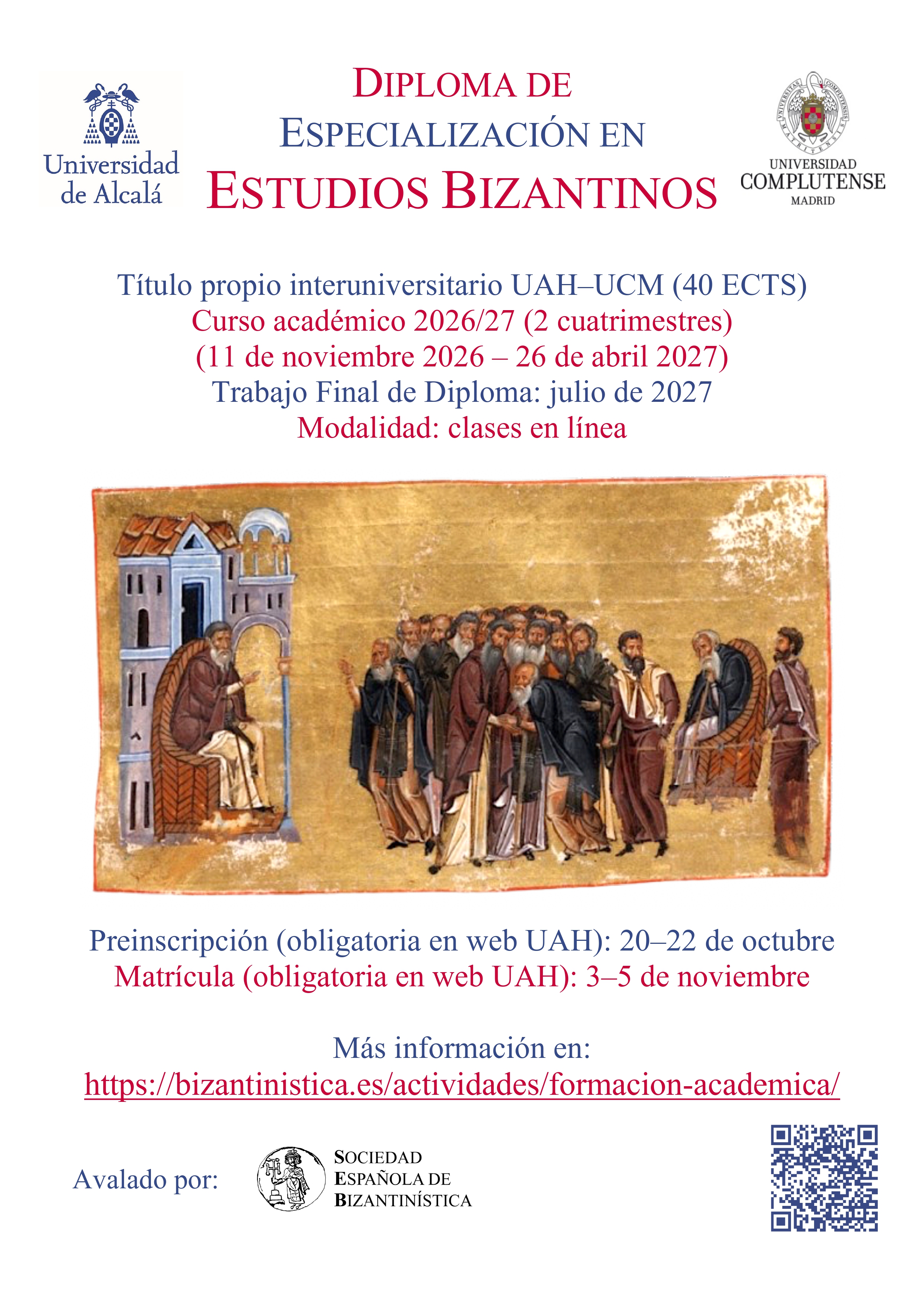 DIPLOMA ESPECIALIZADO EN ESTUDIOS BIZANTINOS